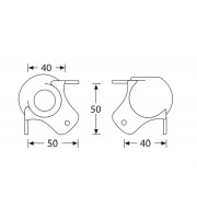 Adam Hall Hardware 4122 BLK М'яч кутовий середній трилапий з виїмкою для штабелювання