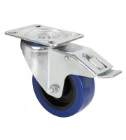 Adam Hall Hardware 372191 Поворотне колесо 100 мм із синім колесом і гальмом