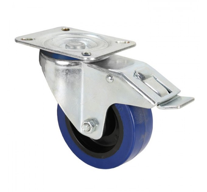 Adam Hall Hardware 372191 Поворотне колесо 100 мм із синім колесом і гальмом