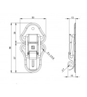 Adam Hall Hardware 1602 BLK Середній накладний замок KTL, чорний