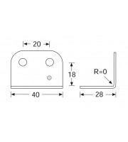 Adam Hall Hardware 4043 Кутова скоба 40 х 28 з виступом