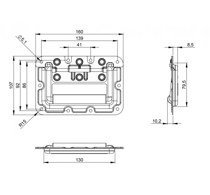 Adam Hall Hardware 34081 BLK Перекидна ручка 9мм.