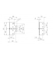 Adam Hall Hardware 2643 Петля з оцинкованої сталі, ширина 48 мм
