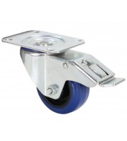 Adam Hall Hardware 372091 Поворотне колесо 80 мм із синім колесом і гальмом