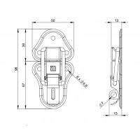 Adam Hall Hardware 1602 РАЛ 6003 Великий засув, що закривається на навісний замок