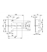 Adam Hall Hardware 2640 Г-подібна петля Сталева оцинкована