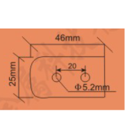 FAYSHING FS6019 Кутова чорна стяжка 40×25 мм, чорна