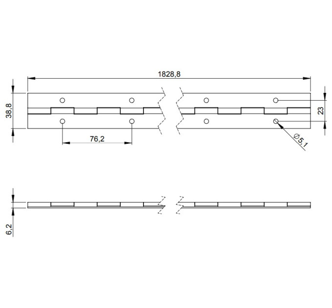 Adam Hall Hardware 2605 Рояльная петля 1830 мм, перфорированная, оцинкованная