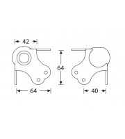 Adam Hall Hardware 4102 BLK куточок великої кулі з жолобом оцинкований, чорний