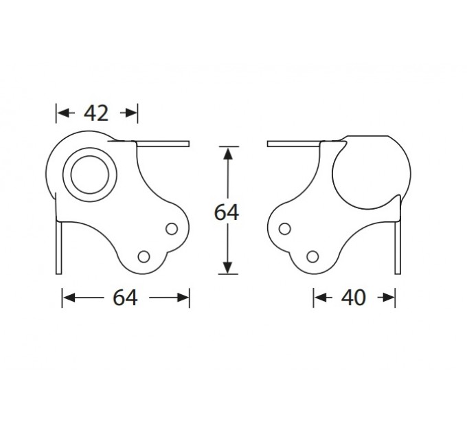 Adam Hall Hardware 4102 BLK куточок великої кулі з жолобом оцинкований, чорний