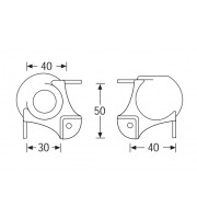 Adam Hall Hardware 4128 Кутовий середній кут із трьома ланками, колінчатий 30 мм із ямкою для накладання