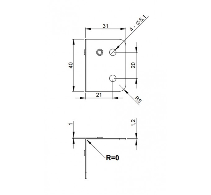 Adam Hall Hardware 40431 Куточок 40х31