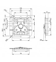 Adam Hall Hardware 17284 BLK Засувка-метелик середня колінчаста глибина 12 мм Чорна