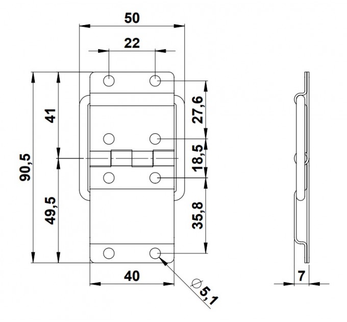 Adam Hall Hardware 2524 Петля упора велика оцинкована