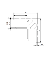 Adam Hall Hardware 6107 — алюминиевый профиль 9,5 мм для изготовления кейсов Adam Hall Hardware 6107 — алюминиевый профиль 9,5 мм для изготовления кейсов