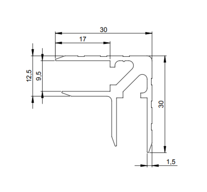 Adam Hall Hardware 6107 — алюминиевый профиль 9,5 мм для изготовления кейсов