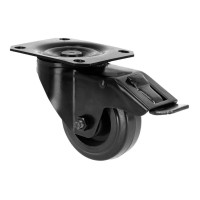 Adam Hall Hardware 372091 BLK Поворотне колесо 80 мм з гальмом, чорне