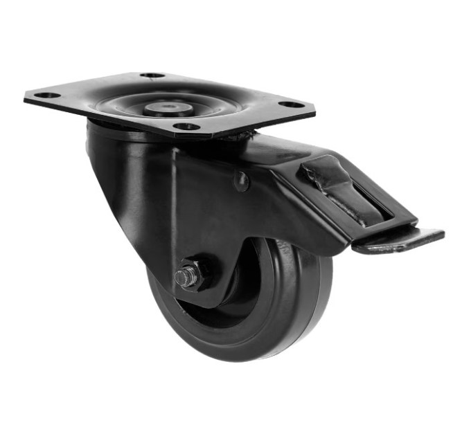 Adam Hall Hardware 372091 BLK Поворотное колесо 80 мм с тормозом, черное