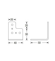 Adam Hall Hardware 4044 L-подібний кутник 40×50 мм, 6 отворів