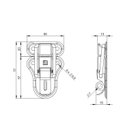 Adam Hall Hardware 16021 Велика засувка під навісний замок 50×78 мм, оцинкована Adam Hall Hardware 16021 Велика засувка під навісний замок 50×78 мм, оцинкована